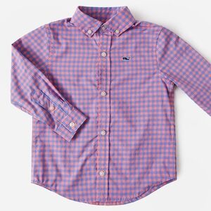 Toddler Boys Vineyard Vines On The Go Gingham Button Down Shirt. Size 3T